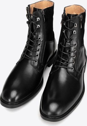 Wittchen Heren Zwarte Leren Enkellaarsjes