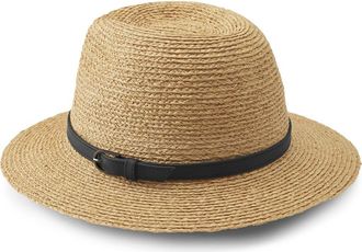 Helen Kaminski Billie Raffia Fedora in Natural/Black at Nordstrom Rack, Size Medium