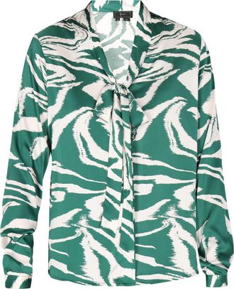 Faina Blouse Dames Groen gebroken wit