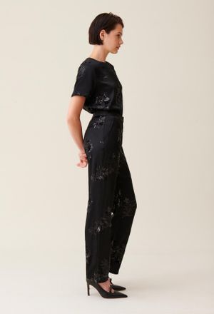 Claudie Pierlot Pantalon sequins brod&eacute;s noir