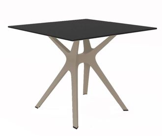 Resol Mesa cuadrada 90x90 vela s madera pl&aacute;stico beige negro