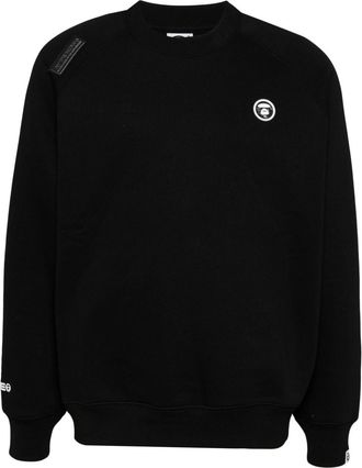 Aape By A Bathing Ape logo patch sweatshirts - men - Polyester/Cotton - L - Black