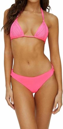 PilyQ Swim Isla Triangle Bikini Bottom In Vivid Pink