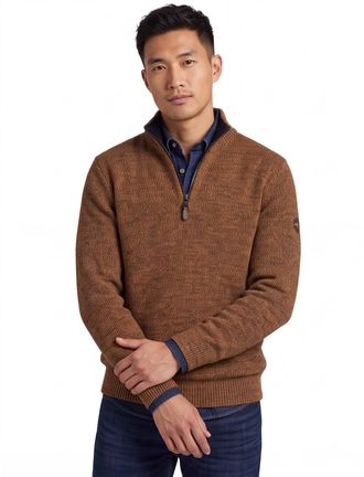 Camel Active trui Camel Active trui half zip bruin katoen
