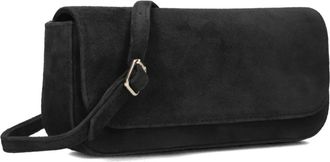 Unisa Tassen, Dames, Zwart, ONE Size, Su&egrave;de, Zwarte Su&egrave;de Schoudertas Zdreamin