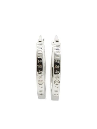 Maison Margiela Numeric-logo hoop earrings - Argento