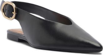 Arezzo Atlas Pointed Toe Slingback Flat in Black at Nordstrom, Size 5.5