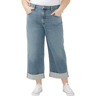 Silver Jeans Co Be Easy Crop Wide Leg Jeans in Indigo at Nordstrom, Size 16W