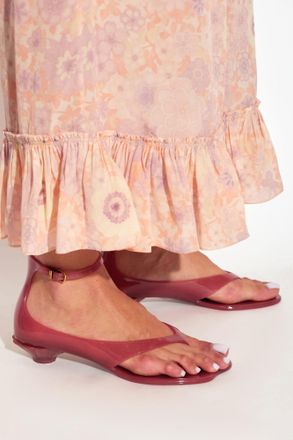 Chlo&eacute; Jelly Heeled Sandals, Womens, Red