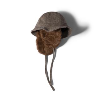 Miu Miu Wool And Chekiang Hat, Woman, Sand/cigar Brown, Size M