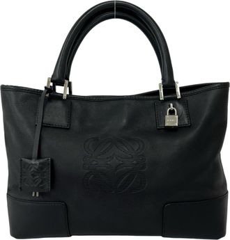 Loewe Black Leather Handbag Tote Bag (Pre-Owned)