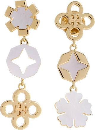 Tory Burch Kira Clover 18kt Gold-plated Drop Earrings - One Size