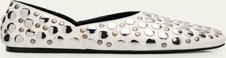 Khaite Jane Studded Leather Ballerina Flats