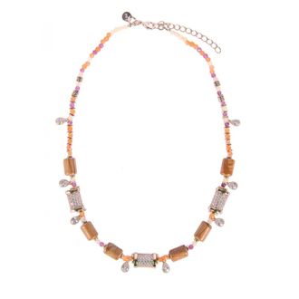 Nenette Necklaces, female, Multicolor, Size: ONE SIZE Metal Choker Necklace Glass