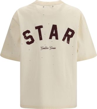 Golden Goose Womens Star T-Shirt Artic Wolf Cotton T-Shirts And Polos