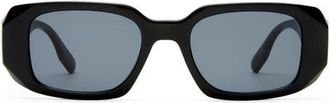 AIRE Ascendant 49mm Rectangular Sunglasses in Black /Smoke Mono at Nordstrom