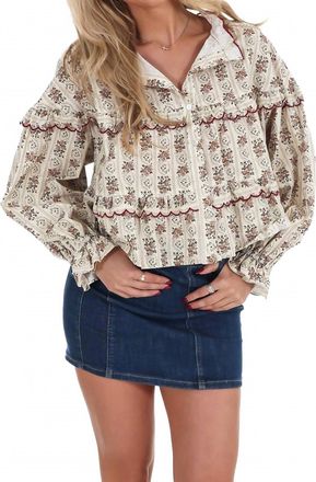 So Me Romantic Floral Boho Top In Vintage Floral