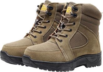 Generic Men winter thick wool boots real leather big toe outdoor anti slip warm snow boots (Khaki,8.5)