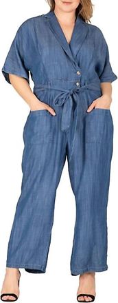 Standards & Practices Tencel Short Sleeve Jumpsuit In Indigo