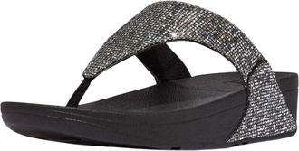 FitFlop Fit Flop Dames Lulu Glitterbal Leren Sandalen (Zilver)