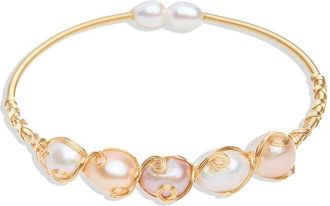 Saachi Saachi Pearl Cz Cuff Bracelet