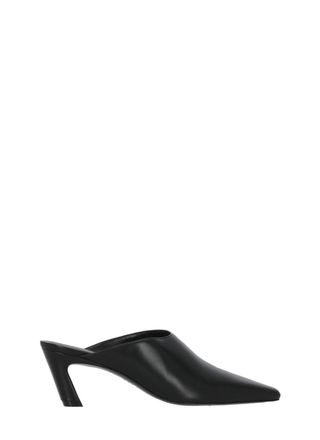 Stuart Weitzman Black Stassi 50 Leather Mules