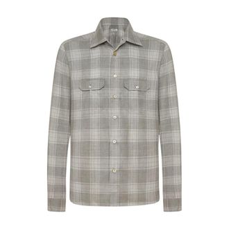Kiton Shirt Cashmere - Heren - Casual Overhemden - Grijs - L - Kasjmier - Overhemden