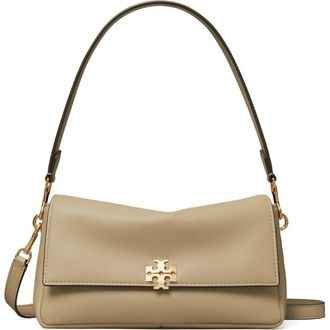 Tory Burch Small Charlie Leather Shoulder Bag in Soft Cement at Nordstrom