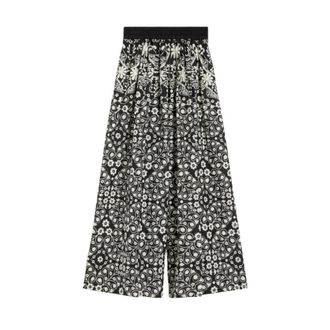 Max Mara Wide Trousers, female, Black, Size: 2XS Wkipalanca Wide-leg Trousers