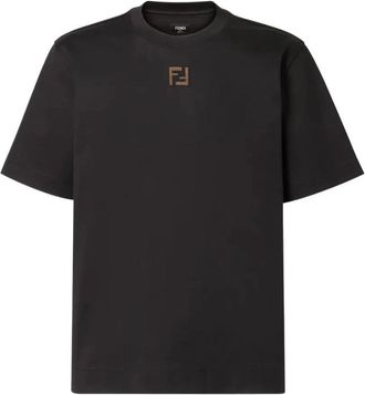 Fendi FF Motif T-Shirt - Heren - T-shirts - Zwart - S - Katoen - Tops