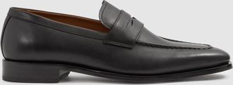 Reiss Gartlett Saddle Loafers Leather Plain, Black Size: 11E