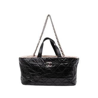 Chanel Pre-owned Tote Bags, female, Black, Size: ONE SIZE Pre-owned Leather chanel-bags