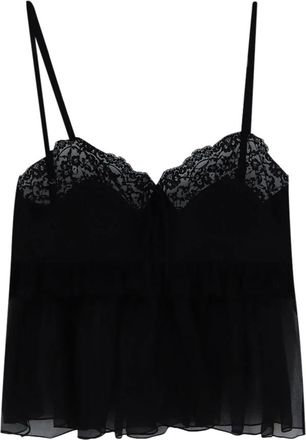 Chlo&eacute; Dunnere-band Lingerie Top - Dames - Tops zonder mouwen - Zwart - M - Katoen - Tops