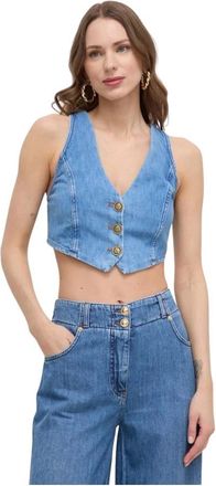 Twinset Fitted Denim Waistcoat - Dames - Gillet - Blauw - L - Denim - Kostuums