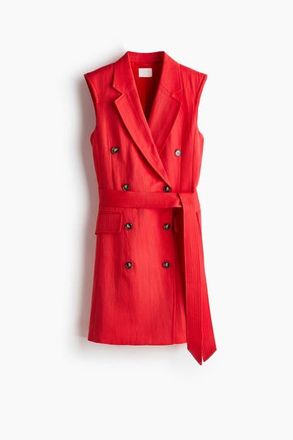 H&M Linen-blend Blazer Dress in Red at Nordstrom, Size Xx-Large