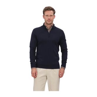 Profuomo Truien & Vesten, Heren, Blauw, 2Xl, Heren Truien Vesten Pullover Half Zip Extrafine Merino