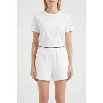 Brunello Cucinelli White Relaxed Cotton Shorts, Size Small