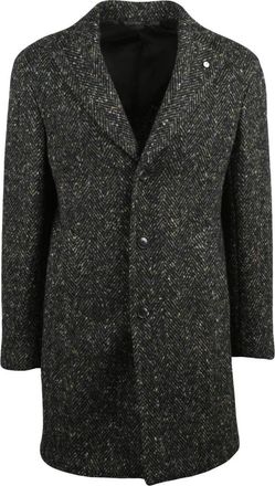 L.B.M. 1911 Cappotto - Heren - Mantel - Veelkleurig - L - Wol - Jassen