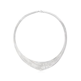 Ross-Simons Italian Sterling Silver Graduated Cleopatra Necklace
