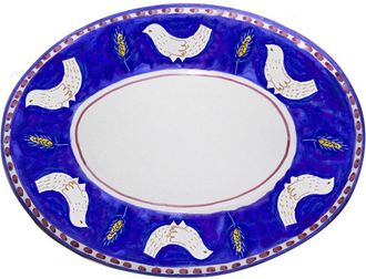 Arcucci blue feather tray oval 43 cm