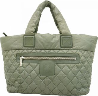 Chanel Moss Green Nylon Tote Bag (Pre-Owned)