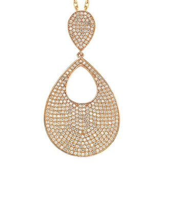 Suzy Levian Rose Gold Vermeil Cz Pendant