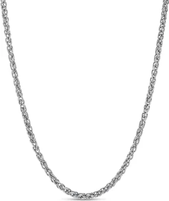 LuvMyJewelry Rivo Spiga Chain Necklace 925 Silver