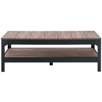 Calicosy Mesa de centro de metal negro y madera - 117 cm