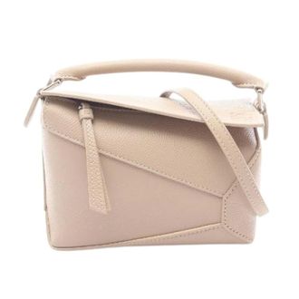 Loewe Pre-owned Puzzle Edge Leather 2way Handbag - Dames - Pre-owned - Beige - Maat: ONE Size Leer