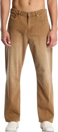 Daily Paper Clothing Faded Monogram Amba Jeans - Heren - Jeans - Bruin - Maat: M Katoen