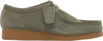 Clarks Wallabee Evo Mens Suede Moccasin Shoes, Sage Green with Crepe Sole, Classic Comfort Lace-up Design (Sage, UK Footwear Size System, Adult, Men, Numeric