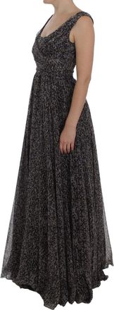 Dolce & Gabbana Womens Dark Silk Shift Gown Full Length Dress