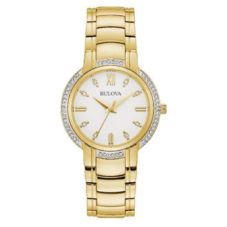 Bulova Quartz Crystal White Dial Ladies Watch 98L280