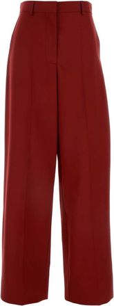 Stella McCartney Stella Mc Cartney Tiziano Red Wool Ruby Wide Leg Pant